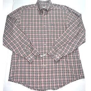 Southern Tide Shirt Men's Size M Brown Plaid Classic Fit Long Sleeve Button Logo